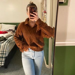 70s style fringe sweater